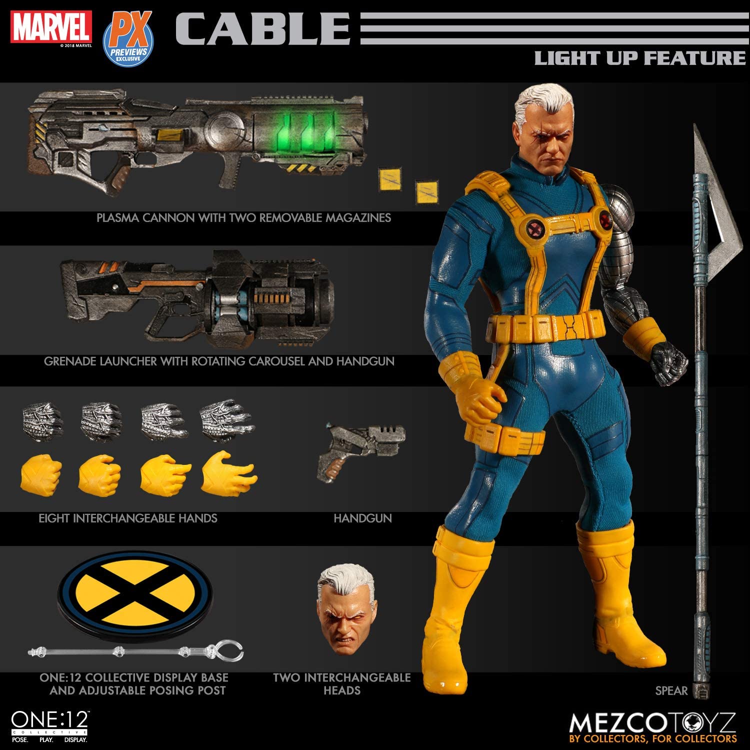 MARVEL CABLE ONE:12 フィギュア Amazon.com: Mezco One: 12 Collective: Marvel Cable Action